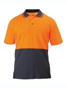Bisley 2 Tone Hi Vis Polo Shirt Short Sleeve - Orange
