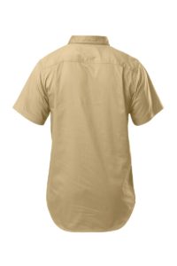 Hard Yakka Cotton Drill Closed Front Work Shirt Short Sleeve - Khaki