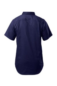 Hard Yakka Cotton Drill Closed Front Work Shirt Short Sleeve - Navy