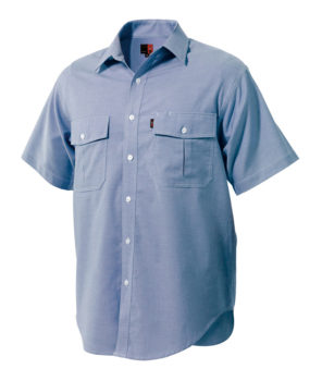 King Gee Mens Short Sleeve Double Pocket Shirt Blue