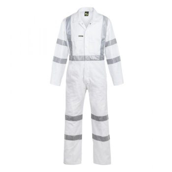 Hi Vis Cotton Drill Coverall With CSR Reflective Tape - Night Use Only-WC3254