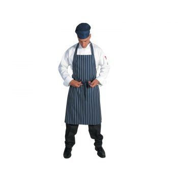 DNC Pinstripe Full Bib Apron - No Pocket