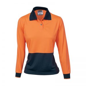 Ladies HiVis Two Tone Polo Shirt - Long Sleeve